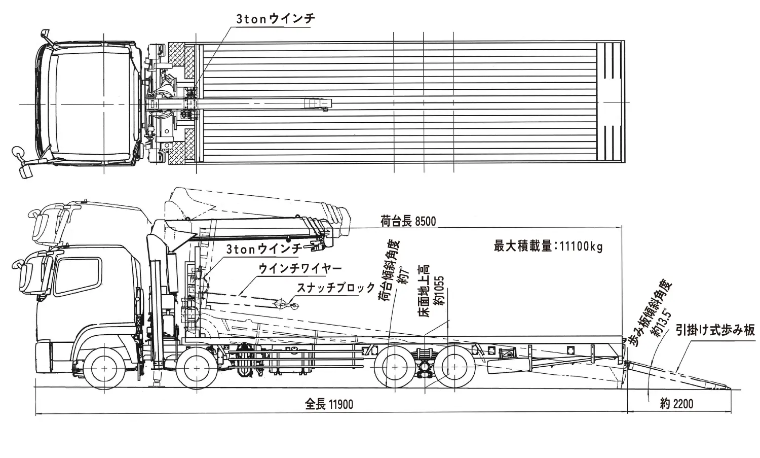 クレーン付スチールデッキ